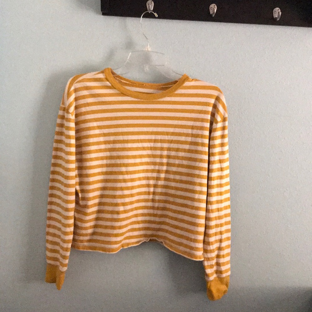 Cropped Striped Long-Sleeve Shirt